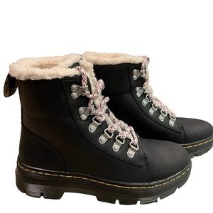 Womens Dr. Martens Combs Fleece-Lined Boot - Black NWT